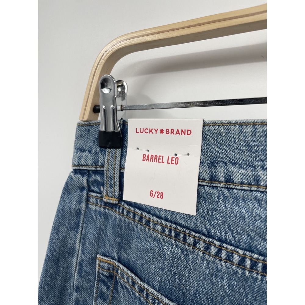 Lucky Brand Jeans Women's 6/28 Blue Denim Medium Wash Barrel Leg Streetwear NWT - Picture 8 of 16